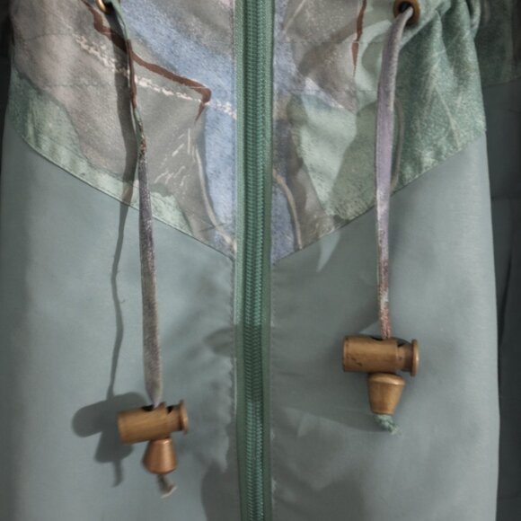 COPY - Nuko collection vintage blue and green abstract long zip jacket size M - Picture 4 of 12